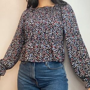 Derek Heart Floral Long Sleeve Blouse